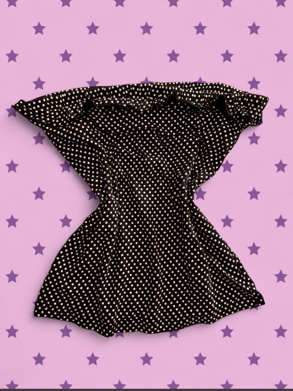 Vintage Polka Dot Off-Shoulder Top